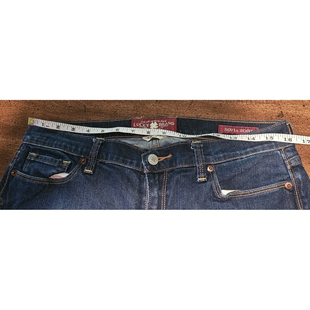 Lucky Brand Jeans Women Size 12 Sofia Ankle Boot Cut Dark Blue Stretch 31 Inseam - Picture 9 of 16